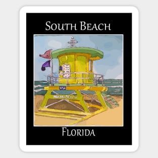 South Beach Lifeguard Tower in Miami Florida Sticker